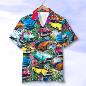 Custom Classic Car Ugly Hawaiian Shirt, Summer Gift, Gift For Car Lovers - Hawaiian Shirts - GoDuckee