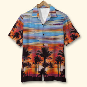 Custom Muscle Car Hawaiian Shirt, Beach Sunset Pattern - Hawaiian Shirts - GoDuckee