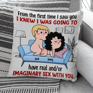 I Knew I Was Going To Have Real And/Or Imaginary Sex With You - Personalized Couple Pillow - Gift For Couple - Pillow - GoDuckee