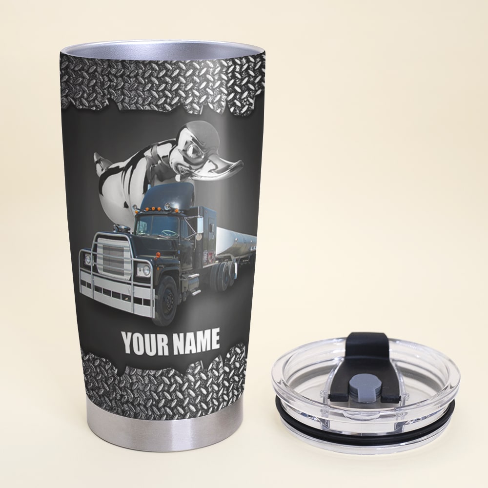 Breaker One-Nine This Here's The Rubber Duck Personalized Trucker Tumbler Gift For Truck Lovers - Tumbler Cup - GoDuckee