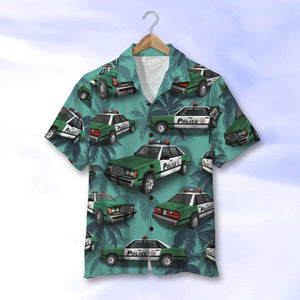 Police Hawaiian Shirt, Aloha Shirt, Coconut Tree Pattern - Hawaiian Shirts - GoDuckee