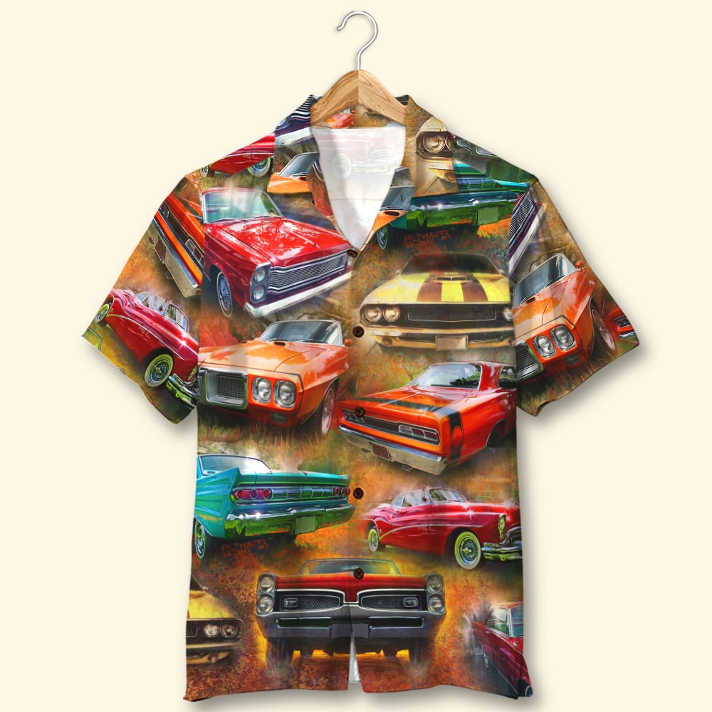 Muscle Car Hawaiian Shirt, Aloha Shirt, Gift For Car Lovers - Hawaiian Shirts - GoDuckee