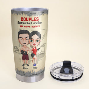 Couples That Workout Together Are Happy Together Personalized Gym Couple Tumbler Cup - Tumbler Cup - GoDuckee