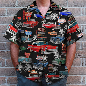 Classic Car Hawaiian Shirt, Aloha Shirt, Summer Gift, Coconut Tree Pattern - Hawaiian Shirts - GoDuckee