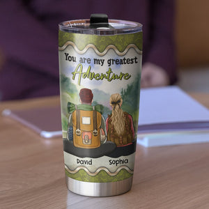 You Are My Greatest Adventure Personalized Camping Couple Tumbler, Gift For Couple - Tumbler Cup - GoDuckee