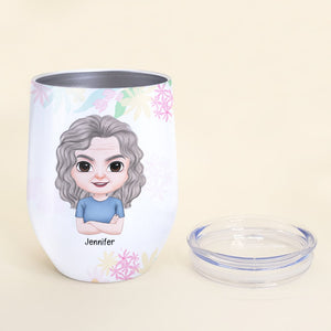 I'm A Mom I Just Have A Bitch Face, Gift For Mom, Personalized Wine Tumbler, Funny Mom Wine Tumbler, Mother's Day Gift - Wine Tumbler - GoDuckee