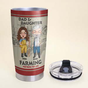 Behind Every Farm Girl Who Believes In Herself Is A Farmer Dad Personalized Tumbler Cup Gift For Dad - Tumbler Cup - GoDuckee