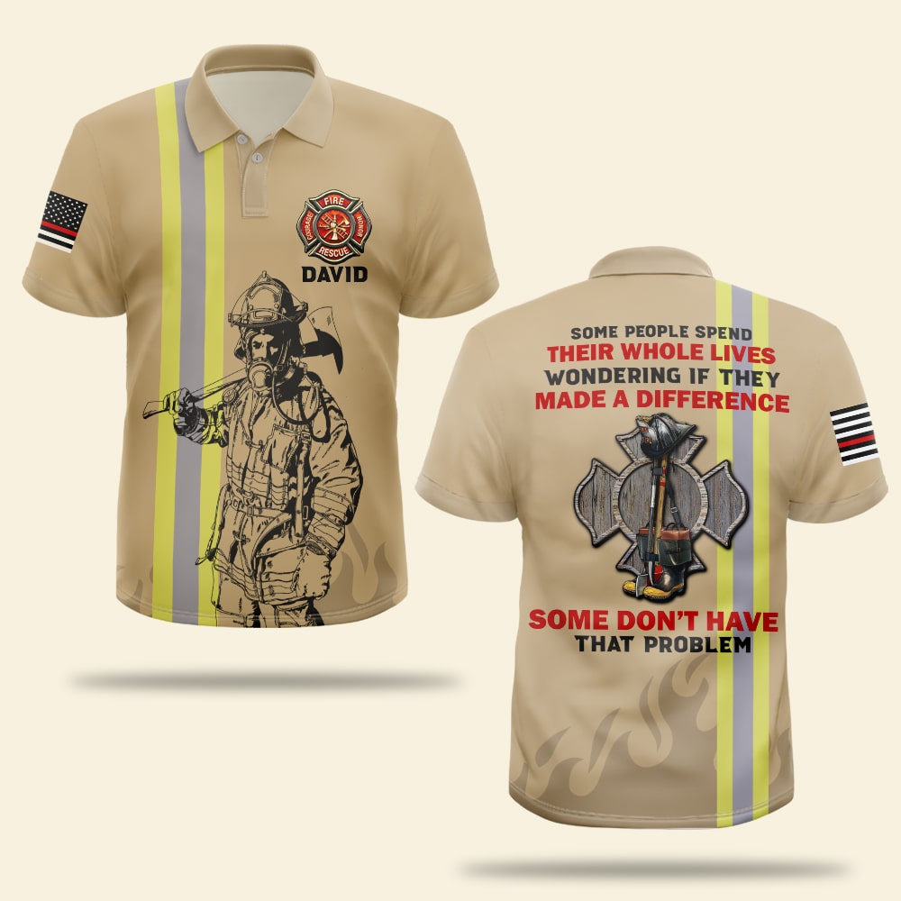 Some People Spend Their Whole Lives Personalized Firefighter Polo Shirt Gift For You - AOP Products - GoDuckee