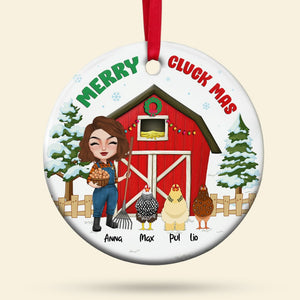 Merry Cluckmas Personalized Chicken Girl Ornament, Christmas Tree Decor - Ornament - GoDuckee