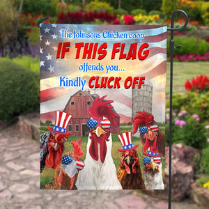 If This Flag Offends You Kindly Cluck Off Personalized Farmer Flag Gift For Farmer - Flag - GoDuckee