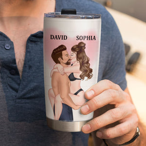 Roses Are Red, Violets Are Fine, Personalized Tumbler, Gifts For Naughty Couple - Tumbler Cup - GoDuckee