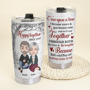 I Became Yours & You Became Mine Personalized Couple Tumbler, Gift For Couple - Tumbler Cup - GoDuckee