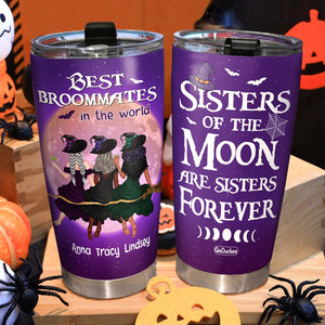 Sisters Of The Moon Are Sisters Forever Personalized Witch Besties Tumbler Gift For Friends - Tumbler Cup - GoDuckee