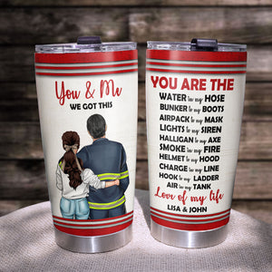 Personalized Firefighter Couple Tumbler Cup - You and Me, We Got This - Valentine's Gift - Tumbler Cup - GoDuckee