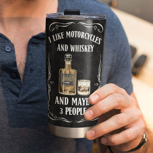 Personalized Old Biker Tumbler - Grumpy Old Fart Ibuprofen Chapter - Like Motorcycles and Whiskey And Maybe 3 People - Tumbler Cup - GoDuckee