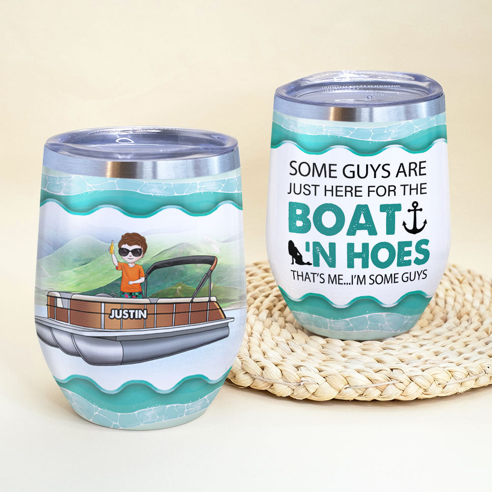 Personalized Pontoon Man Wine Tumbler - That's Me I'm Some Guys - Wine Tumbler - GoDuckee