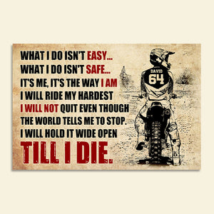 Personalized Motocross Wall Art - For Dirt Bike Rider - What I Do Isn't Easy - Poster & Canvas - GoDuckee