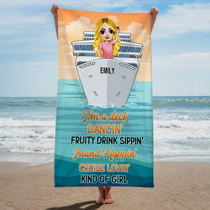 I'm A Deck - On Cruise Ship - Personalized Beach Towel - Gifts For Cruise Lovers, Girls Doll - Beach Towel - GoDuckee