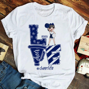 Cheerleader Love Cheerlife - Personalized Shirts - Gift for Cheerleader - Shirts - GoDuckee