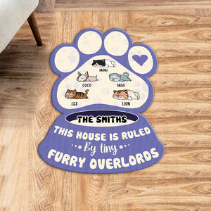 Paw & Pet Bowl Shape Doormat - Personalized Sleeping Dog Breeds - This House Is Ruled By Tiny Furry Overlords - Doormat - GoDuckee