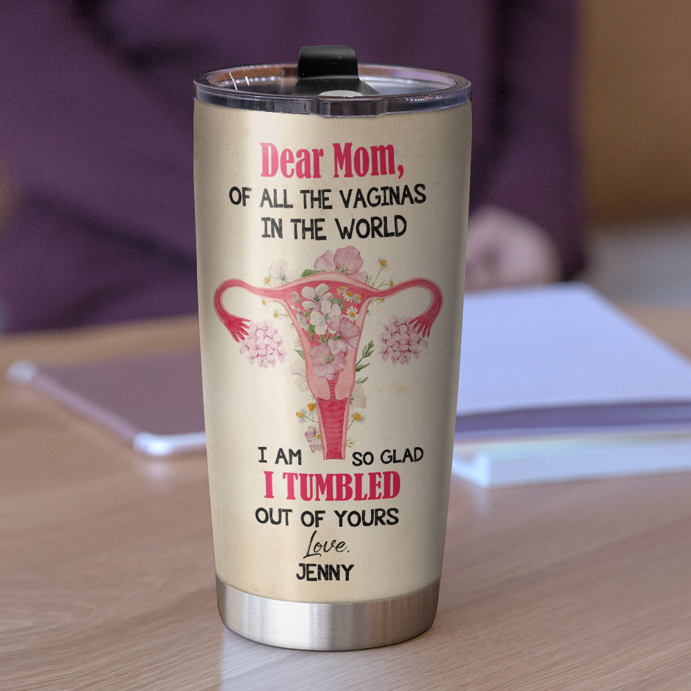 Dear Mom Personalized Engraved Tumbler With Kids Names, Stainless Cup, Gift  For Mom – 3C Etching LTD