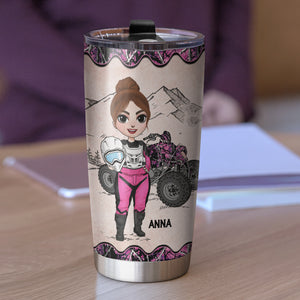 Personalized ATV Racing Girl Tumbler - Some Girls Like The Finer Things Glitter Gold & Shine - Tumbler Cup - GoDuckee