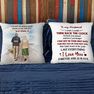 Personalized Old Couple Pillow - To My Husband, At 80 & Say We Made it, Never Forget That I Love You - Pillow - GoDuckee