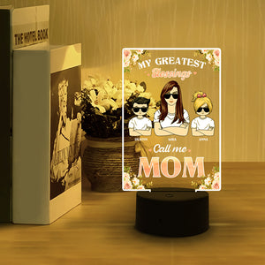 My Greatest Blessings Call Me Mom - Personalized Led Night Light - Gift For Mom - Led Night Light - GoDuckee