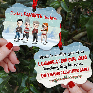 Santa's Favorite Teachers - Personalized Co-worker Benelux Ornament - Ornament - GoDuckee