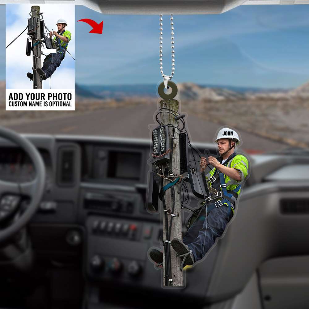 Lineman - Personalized Flat Car Ornament and Keychain - Ornament - GoDuckee