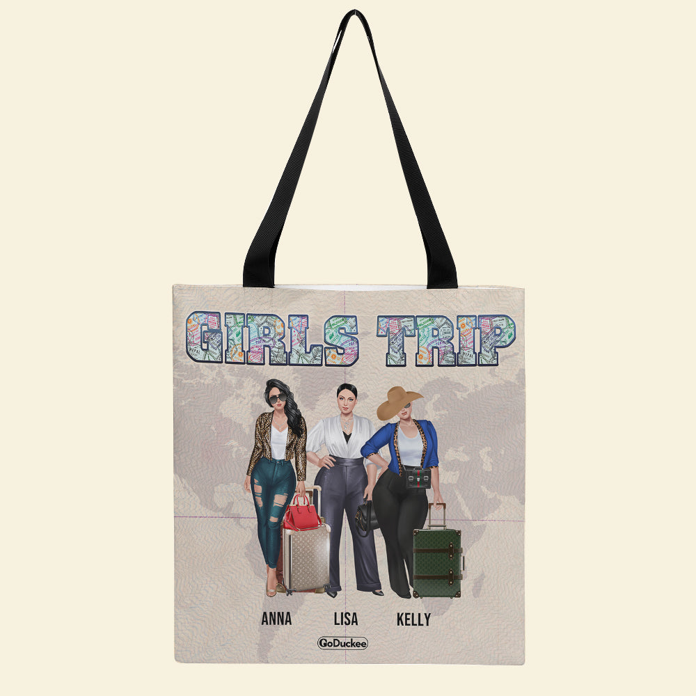 Personalized Traveling Tote Bag - Girls Trip - Tote Bag - GoDuckee