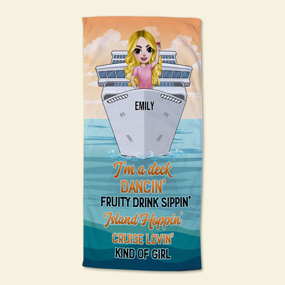 I'm A Deck - On Cruise Ship - Personalized Beach Towel - Gifts For Cruise Lovers, Girls Doll - Beach Towel - GoDuckee
