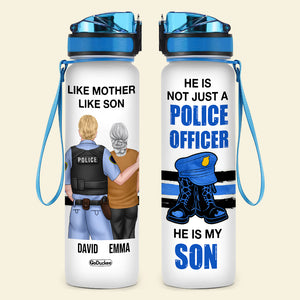 Personalized Police Water Tracker Bottle - Like Mother - Family Hug MOM2104 - Water Bottles - GoDuckee