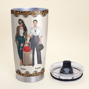 Personalized Girls trip Tumbler - It's Girl's Trip Let the Shenanigans begin - Leopard Pattern - Tumbler Cup - GoDuckee