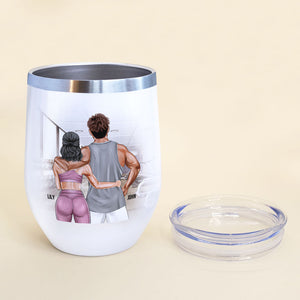 Personalized Gym Couple Wine Tumbler - Every Beauty Needs A Beast - Wine Tumbler - GoDuckee