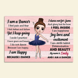 Personalized Ballerina Dolls Canvas Prints - I Am Happy Because I Dance - Poster & Canvas - GoDuckee
