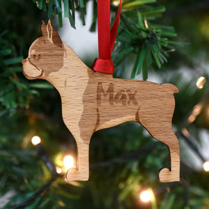 Boston Terrier Personalized Christmas Dog Wood Ornament 01pjxx240822-11 - Ornament - GoDuckee