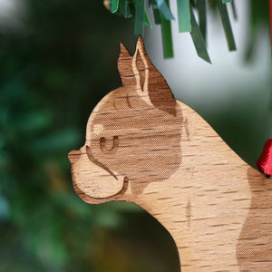 Boston Terrier Personalized Christmas Dog Wood Ornament 01pjxx240822-11 - Ornament - GoDuckee