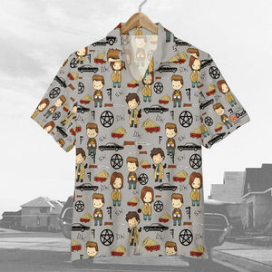 Supernatural Hawaiian Shirt - Supernatural Series Pattern - Hawaiian Shirts - GoDuckee