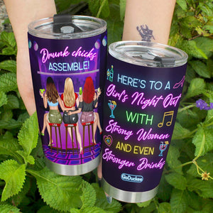 Personalized Drinking Besties Tumbler, Drunk Chicks Assemble Night Out - Tumbler Cup - GoDuckee