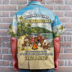 Camping Bigfoot Welcome To Camp - Custom Hawaiian Shirt, Aloha Shirt - Hawaiian Shirts - GoDuckee