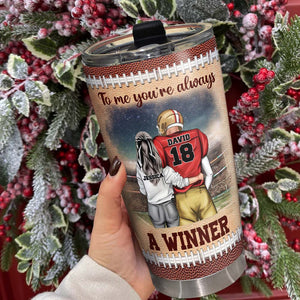 I'll Always Be Your Biggest Fan Personalized Football Couple, Gift For Couple - Tumbler Cup - GoDuckee