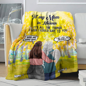 Personalized Niece & Aunt In Heaven Blanket - To My Aunt, It's All The Things I Wish I Could Say To You - Flower Background - Blanket - GoDuckee