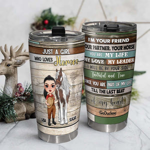 Just A Girl Who Loves Horse, Horse Breeders Personalized Tumbler Cup, Gift For Best Friends - Tumbler Cup - GoDuckee