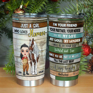 Just A Girl Who Loves Horse, Horse Breeders Personalized Tumbler Cup, Gift For Best Friends - Tumbler Cup - GoDuckee