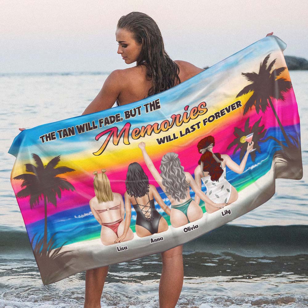 The Tan Will Fade But The Memories Will Last Forever, Sun Set Beach Beach Towel - Beach Towel - GoDuckee