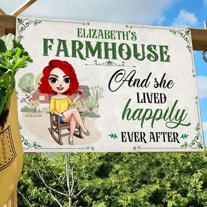 And She Lived Happily Ever After Personalized Farmer Metal Sign - Metal Wall Art - GoDuckee