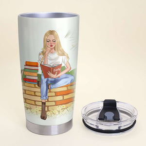 Personalized Reading Girl Tumbler - Benefits Of Books - Nose In A Book - Tumbler Cup - GoDuckee