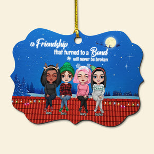 A Friendship That Turned To A Bond Will Never Be Broken Personalized Friends Ornament, Christmas Tree Decor - Ornament - GoDuckee