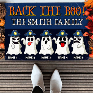 Back The Boo - Personalized Ghost Police Family Doormat - Doormat - GoDuckee